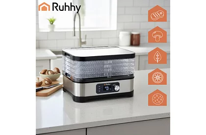 Élelmiszer-, gomba- és gyümölcsszárító 10 l – 5 szint + tartozékok