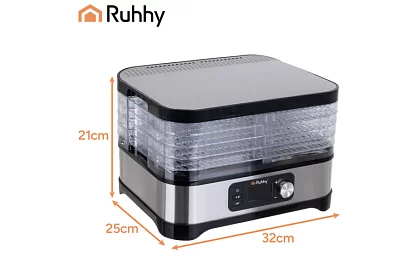 Élelmiszer-, gomba- és gyümölcsszárító 10 l – 5 szint + tartozékok