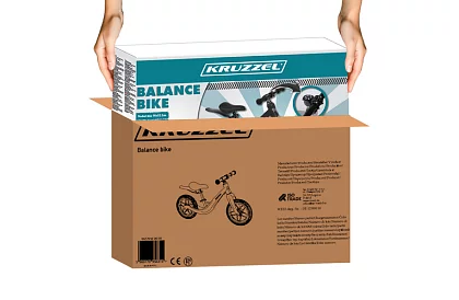 Gyerek könnyű futóbicikli fekete – 12" kerekek + vállpánt