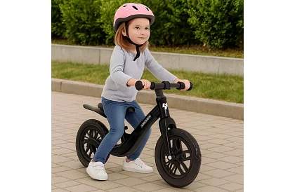 Gyerek könnyű futóbicikli fekete – 12" kerekek + vállpánt