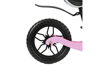 Gyerek könnyű rózsaszín futóbicikli – 12 kerék + vállpánt