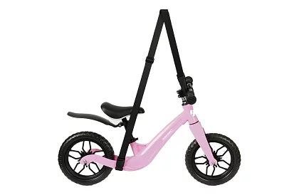 Gyerek könnyű rózsaszín futóbicikli – 12 kerék + vállpánt