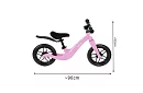 Gyerek könnyű rózsaszín futóbicikli – 12 kerék + vállpánt