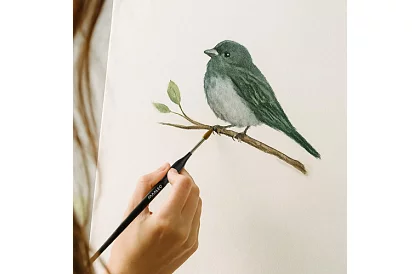 Művészeti ecsetek festéshez – 5 darab + állvány