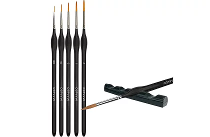 Művészeti ecsetek festéshez – 5 darab + állvány