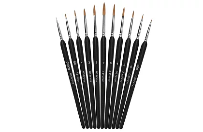 Művészeti ecsetek festéshez – 11 darab + állvány
