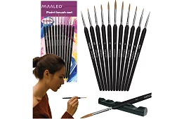 Művészeti ecsetek festéshez – 11 darab + állvány