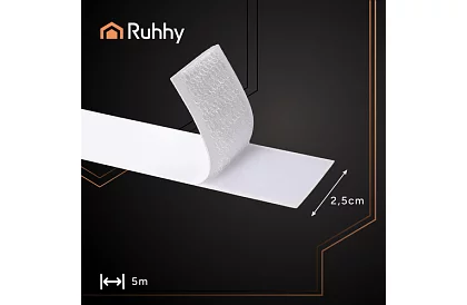 Öntapadó tépőzár 2,5 x 500 cm – fehér