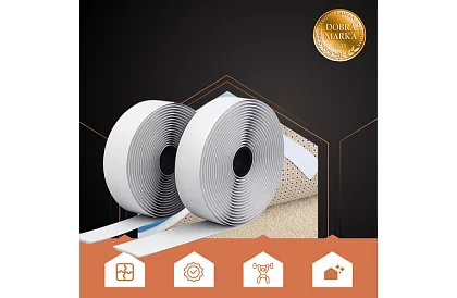 Öntapadó tépőzár 2,5 x 500 cm – fehér