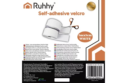 Öntapadó tépőzár 5 x 500 cm – fehér