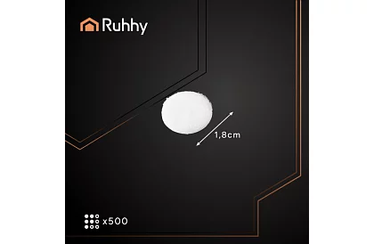 Öntapadó tépőzár – 18 mm-es körök, 500 darab, fehér