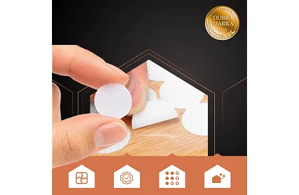 Öntapadó tépőzár – 18 mm-es körök, 500 darab, fehér