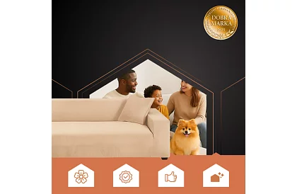 Feszítő huzat kanapéra 145–185 cm – Bézs bársony