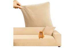 Feszítő huzat kanapéra 145–185 cm – Bézs bársony