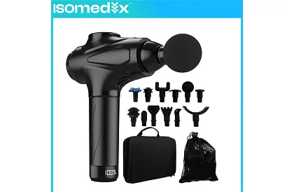 Masszázspisztoly az izmok ellazítására + 12 kiegészítő