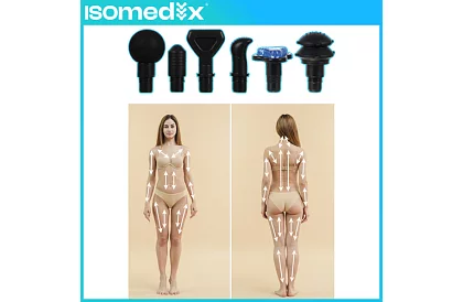 Masszázspisztoly az izmok ellazítására + 12 kiegészítő