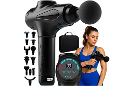 Masszázspisztoly az izmok ellazítására + 12 kiegészítő