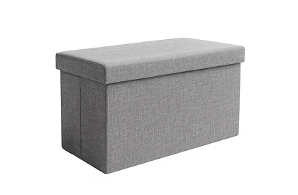 Szövet hajtogatható tároló puff 60 × 30 × 30 cm – szürke