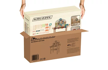 Gyermekműhely – fa szerszámok 3 az 1-ben asztal