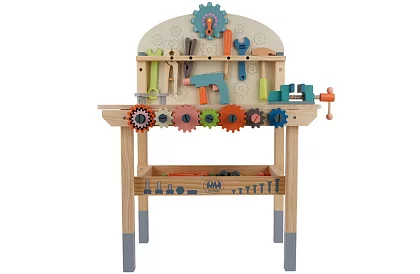 Gyermekműhely – fa szerszámok 3 az 1-ben asztal