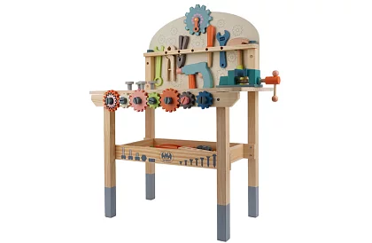 Gyermekműhely – fa szerszámok 3 az 1-ben asztal