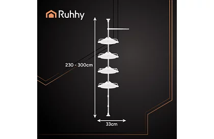 Sarok- és teleszkópos polc a zuhanyzóba - 240-310 cm