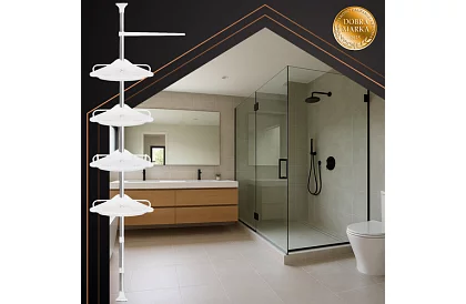 Sarok- és teleszkópos polc a zuhanyzóba - 240-310 cm