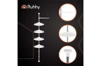 Sarok- és teleszkópos polc a zuhanyzóba - 240-310 cm