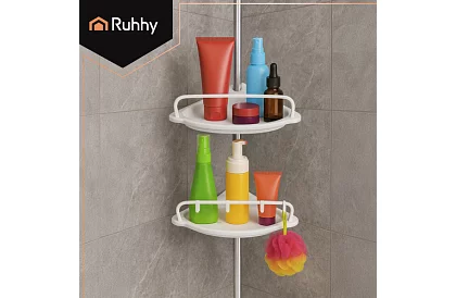 Sarok- és teleszkópos polc a zuhanyzóba - 240-310 cm