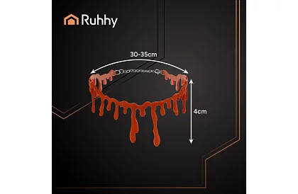 Vérrelátú halloweeni nyaklánc csepegő vér motívummal