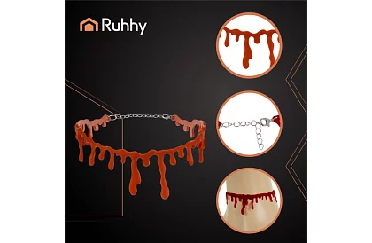 Vérrelátú halloweeni nyaklánc csepegő vér motívummal