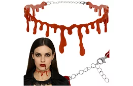 Vérrelátú halloweeni nyaklánc csepegő vér motívummal