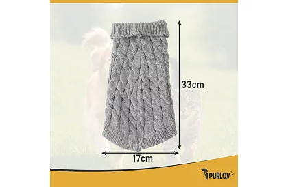Meleg pulóver kuty, macska számára – M-es méret – szürke PURLOV