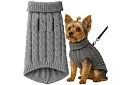 Meleg pulóver kuty, macska számára – M-es méret – szürke PURLOV