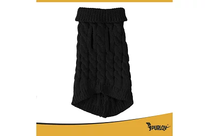 Kutyák meleg pulóver, macska – L méret – fekete