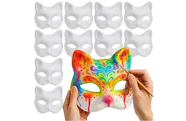 Macskamaszkok a karneválra 10 darab – DIY festőszett