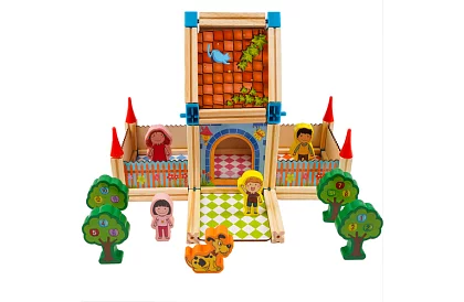 Fa építőelemek – házikó, 268 darab