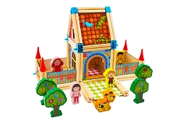 Fa építőelemek – házikó, 268 darab