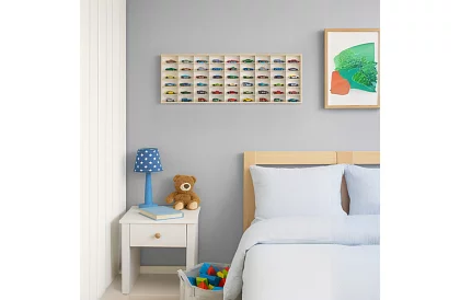 Fa polc a gyűjtőknek figurákhoz, autókhoz – 54 rekesz