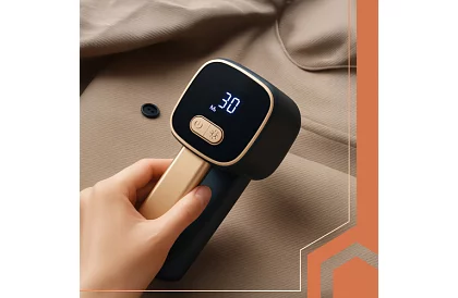 Akkumulátoros szöszeltávolító textilhez LCD kijelzővel