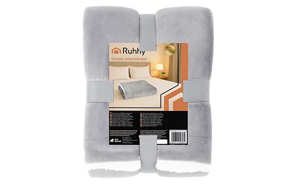 Kétoldalas meleg takaró 150 × 200 cm – világosszürke