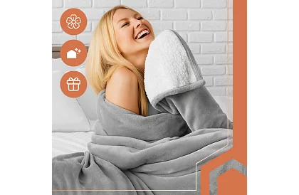 Kétoldalas meleg takaró 150 × 200 cm – világosszürke