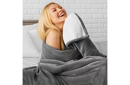 Kétoldalas meleg takaró 150 x 200 cm – sötétszürke