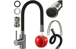 Mosogatótálca csaptelep 360°-os rugalmas kifolyóval és perlátorral