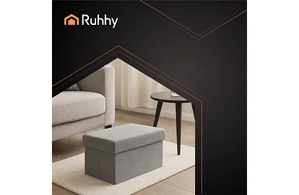 Összecsukható textil tároló puff 76 × 38 × 38 cm – szürke