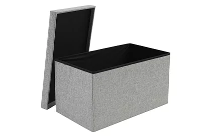 Összecsukható textil tároló puff 76 × 38 × 38 cm – szürke