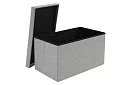 Összecsukható textil tároló puff 76 × 38 × 38 cm – szürke