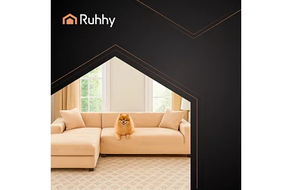 Feszítő huzat kanapéra 190–230 cm – Bézs bársony