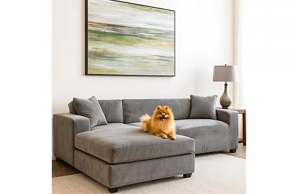 Feszítő huzat kanapéra 190–230 cm – Sötétszürke bársony