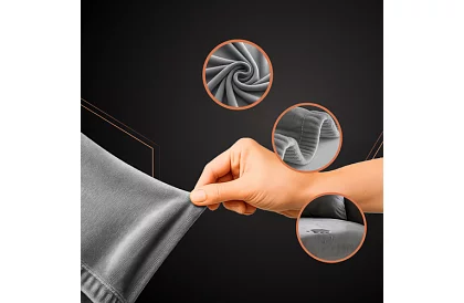 Feszítő huzat kanapéra 190–230 cm – Sötétszürke bársony